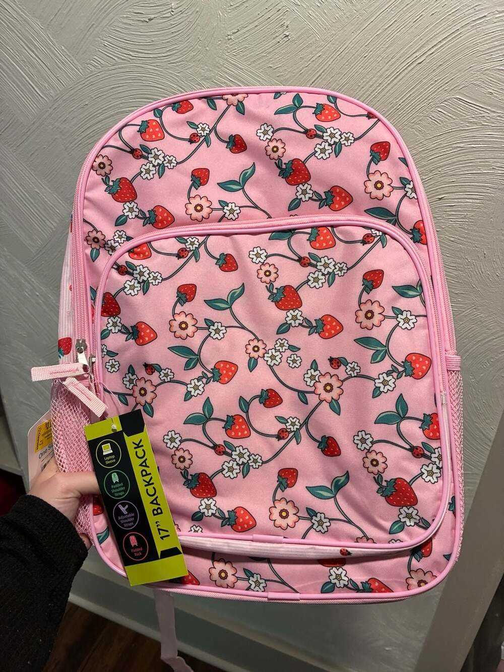 Wonder Nation Kids' 17" Berry Patch Backpack, Pink -